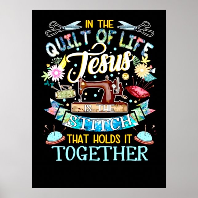 Poster Ofertas de Empilhamento | No Quilt Of Life Jesus (Frente)