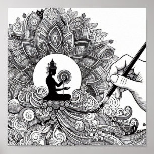 Poster Ofertas de Livro de Coloração - Pintor Artista Col