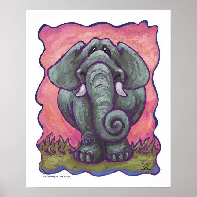 Póster Ofertas e acessórios de elefante (Frente)