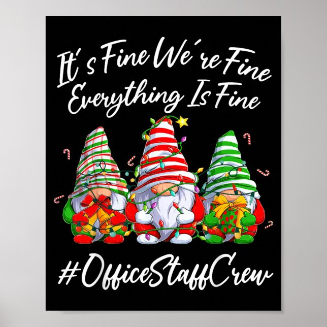 Poster Office Staff Crew Funny Everything Is Fine Christm (Frente)