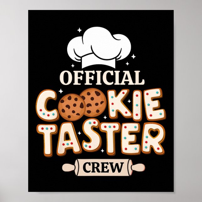 Poster Official Cookie Taster Crew Funny Byking Team Fami (Frente)