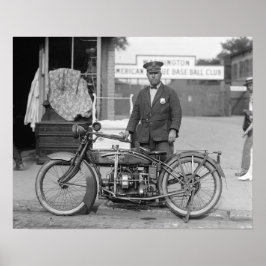 Póster Oficial de Polícia de Motocicleta, 1922. Foto Anti