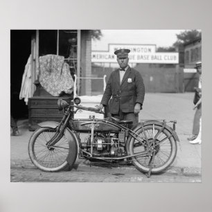 Póster Oficial de Polícia de Motocicleta, 1922. Foto Anti