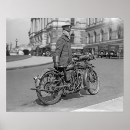 Poster Oficial de Polícia de Motocicleta, 1924. Foto Anti