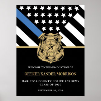 Poster Oficial de Polícia Graduação Sinalizador de Linha