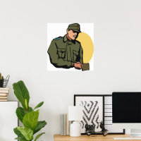 Oficial Militar Soldado do Exército Retro