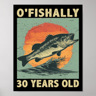 Poster Oficialmente 30 Anos de Idade 1994 Pesca Pescador