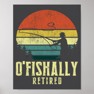 Poster Oficialmente Aposentado Piada Aposentadoria Pesca