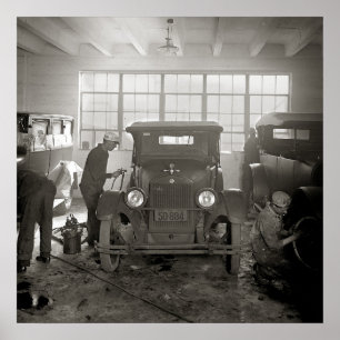 Póster Oficina de carroceria, 1926. Foto antiga