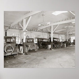 Póster Oficina de Reparo de Concessionária de Automóveis,