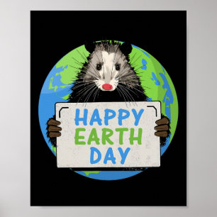 Poster Ogambá Happy Earth Day Pega Engraçado Possum