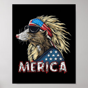 Poster Ogambm Possum - Eua Patriótica 4º De Julho América