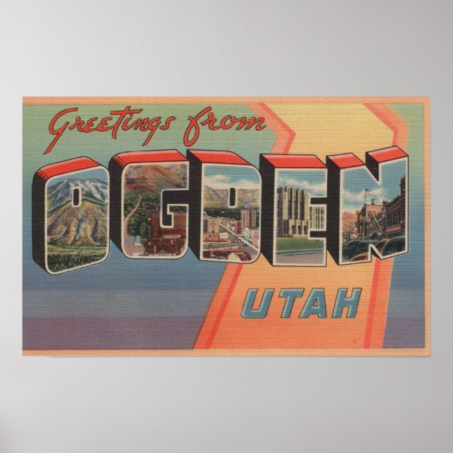 Póster Ogden, UtahLarge - Letra ScenesOgden, UT (Frente)