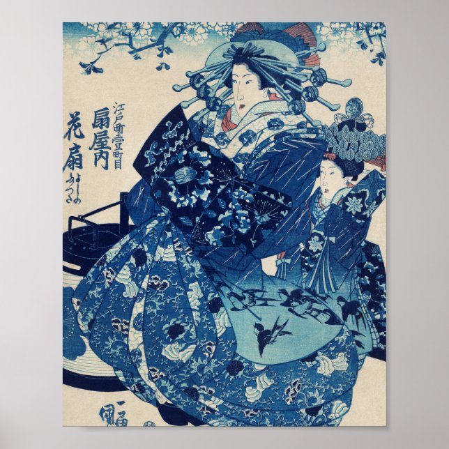 Poster Ogiya uchi Hanaogi por Utagawa Kuniyoshi (Frente)
