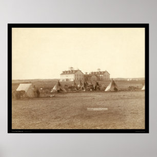 Poster Oglala School & Indian Camp Ridge SD 1891