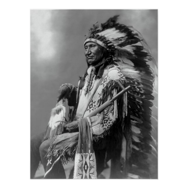Póster Oglala Sioux Chefe Rocky Bear c. 1899 (Frente)