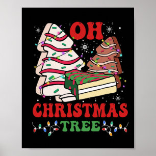 Poster Oh Árvore Natal Bolo Xmas Luz Engraçada Correspond