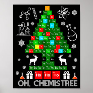 Poster Oh Árvore Química Cientista Natal Químico Xmas Te