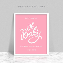 Poster Oh Baby - Chá de fraldas de Boas-vindas - Rosa