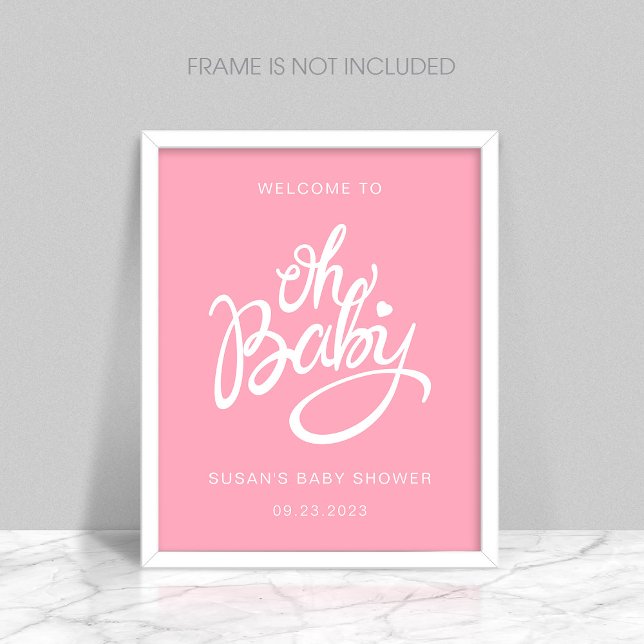 Poster Oh Baby - Chá de fraldas de Boas-vindas - Rosa (Criador carregado)