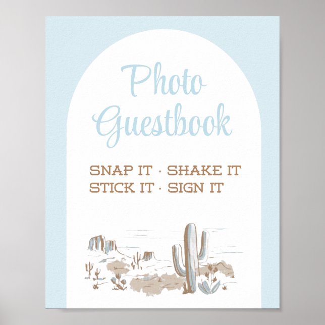 Poster Oh Baby Cowboy Baby Shower Photo Guestbook Sign (Frente)