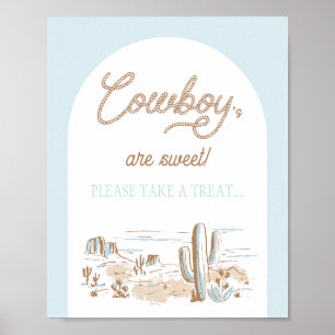 Poster Oh Baby Cowboy Favor de Cordão para Chuveiro