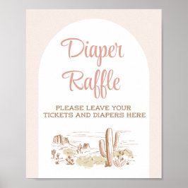 Poster Oh Baby Cowgirl Baby Shower Diaper Raffle Sign