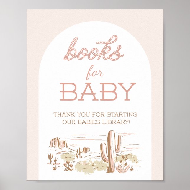 Poster Oh Baby Cowgirl Shower Books for Baby  (Frente)