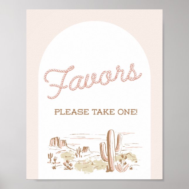 Poster Oh Baby Cowgirl Shower Favor (Frente)