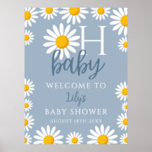 Oh Baby Daisy Blue Chá de fraldas Sinal de Boas-vi
