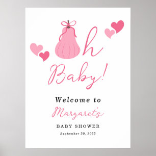 Poster Oh Baby Pumpkin Arco Girl Chá de fraldas Bem-vindo