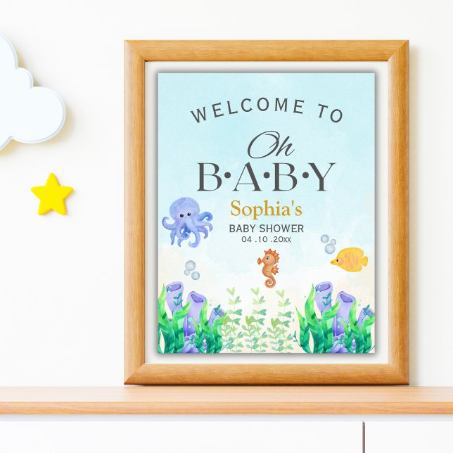 Poster Oh Baby Under Sea Baby Shower (Criador carregado)