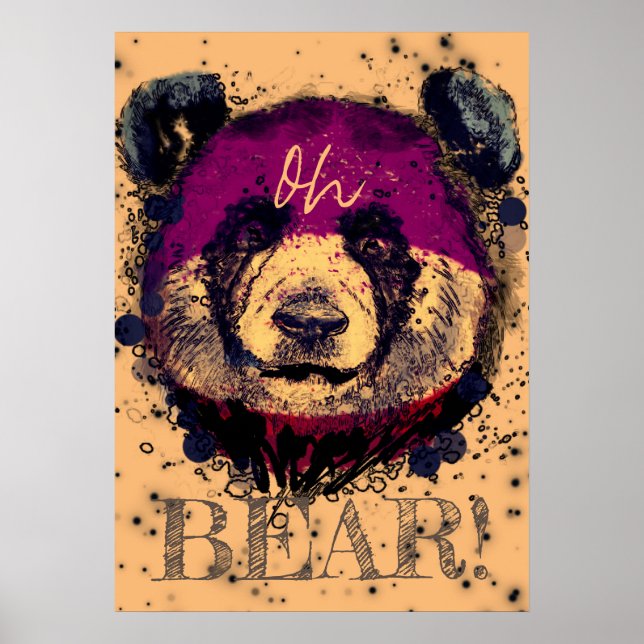 Poster "OH BEAR" | Panda Engraçado e Legal (Frente)