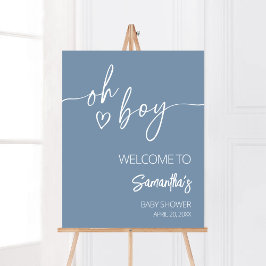 Poster Oh Boy Boho Minimalista Chá de fraldas bem-vindo