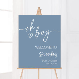Poster Oh Boy Boho Minimalista Chá de fraldas bem-vindo