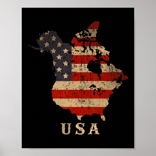 Poster Oh Canadá! Mapa do Canadá e dos Estados Unidos - A (Frente)