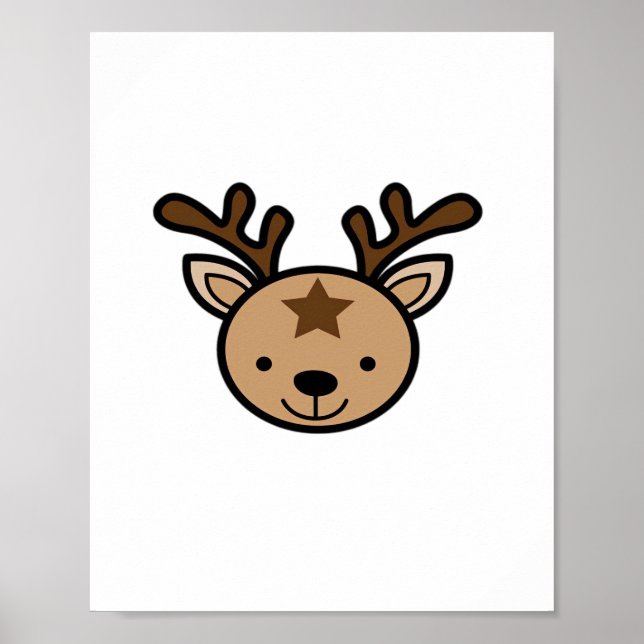 Poster Oh Cute Deer Minimal Design  (Frente)