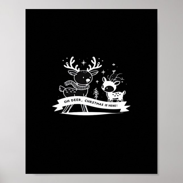 Poster Oh Deer Christmas Celebration Holiday Style  (Frente)