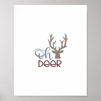 Poster Oh Deer Design Clássico Retro