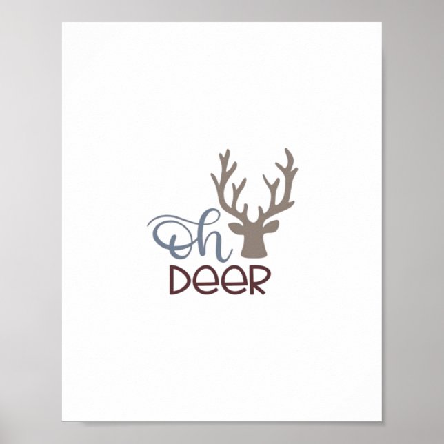 Poster Oh Deer Design Clássico Retro  (Frente)