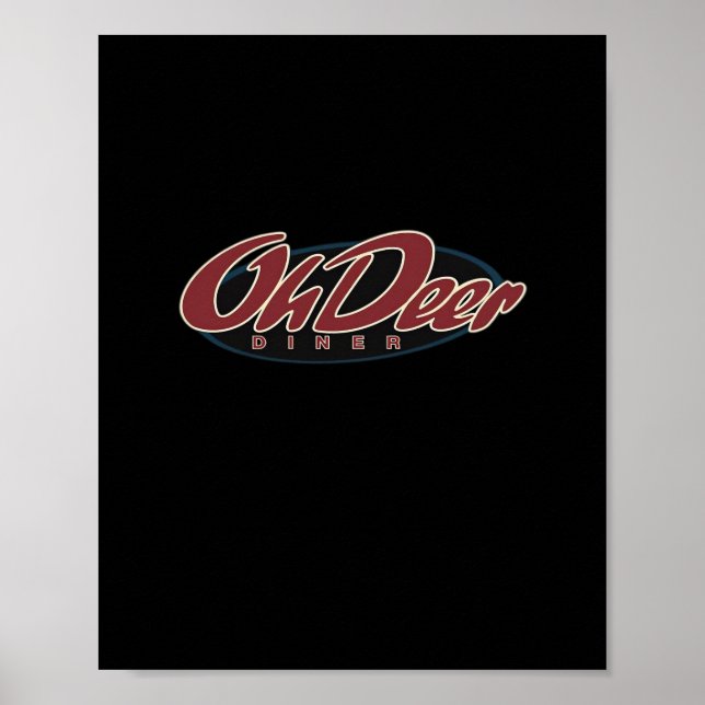 Poster Oh Deer Diner Estilo Clássico Retro (Frente)