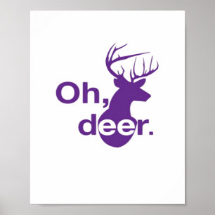 Poster Oh Deer Estilo de Floresta de Madeira Natural