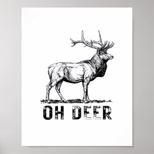 Poster Oh Deer Expressão Gráfica Ousada 