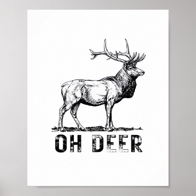 Poster Oh Deer Expressão Gráfica Ousada  (Frente)