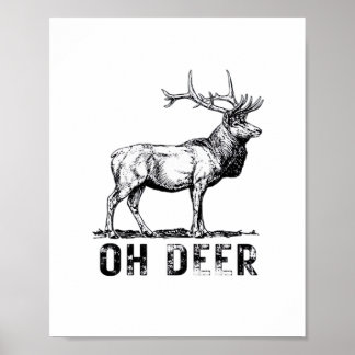 Poster Oh Deer Expressão Gráfica Ousada 