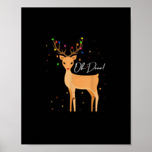 Poster Oh Deer Luz de Natal Pijama Rena Festa Natalina