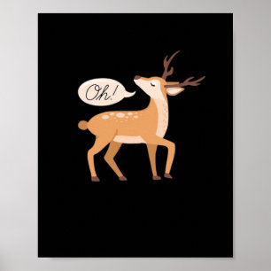 Poster Oh Deer Minimal Estética Limpa