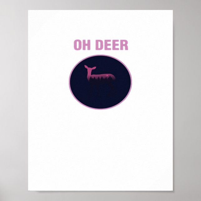 Poster Oh Deer Modern Aesthetic  (Frente)