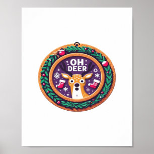 Poster Oh Deer Natal Design Festivo de Férias