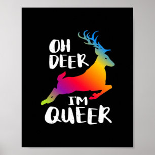 Poster Oh Deer Orgulho Queer Estilo Artístico Minimalista